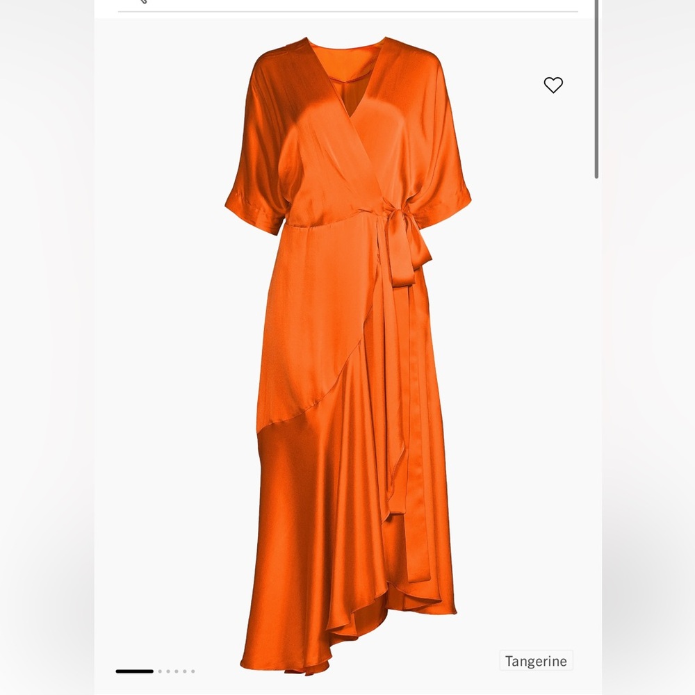 Ginger & Smart beloved silk wrap Tangerine Midi Dress